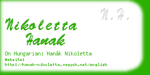 nikoletta hanak business card