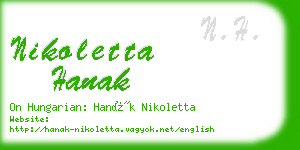 nikoletta hanak business card